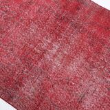 Tapis rouge affligé vintage 195x113cm