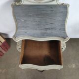 Louis XV white rock bedside pair