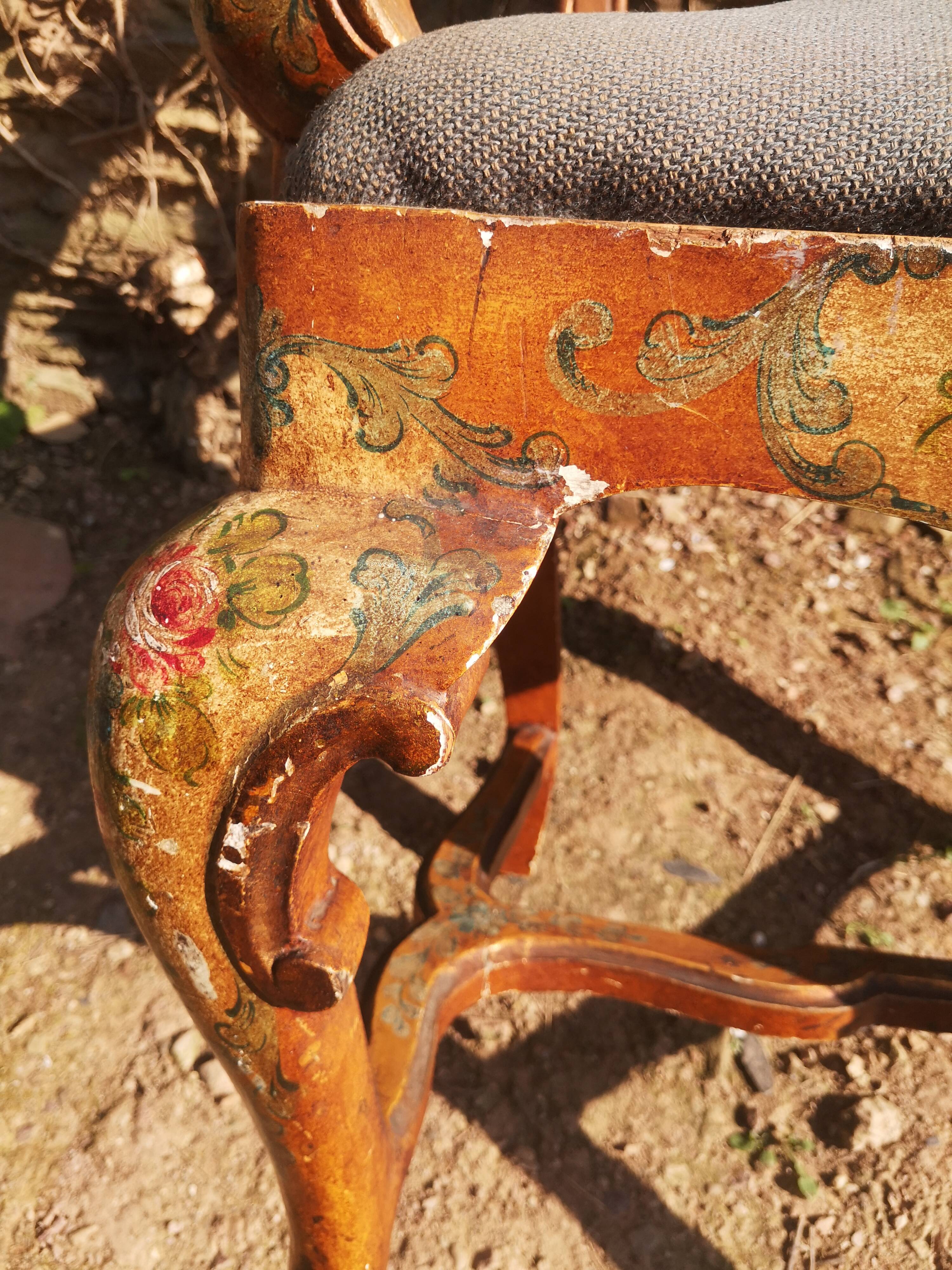 19th painted Italian armchair