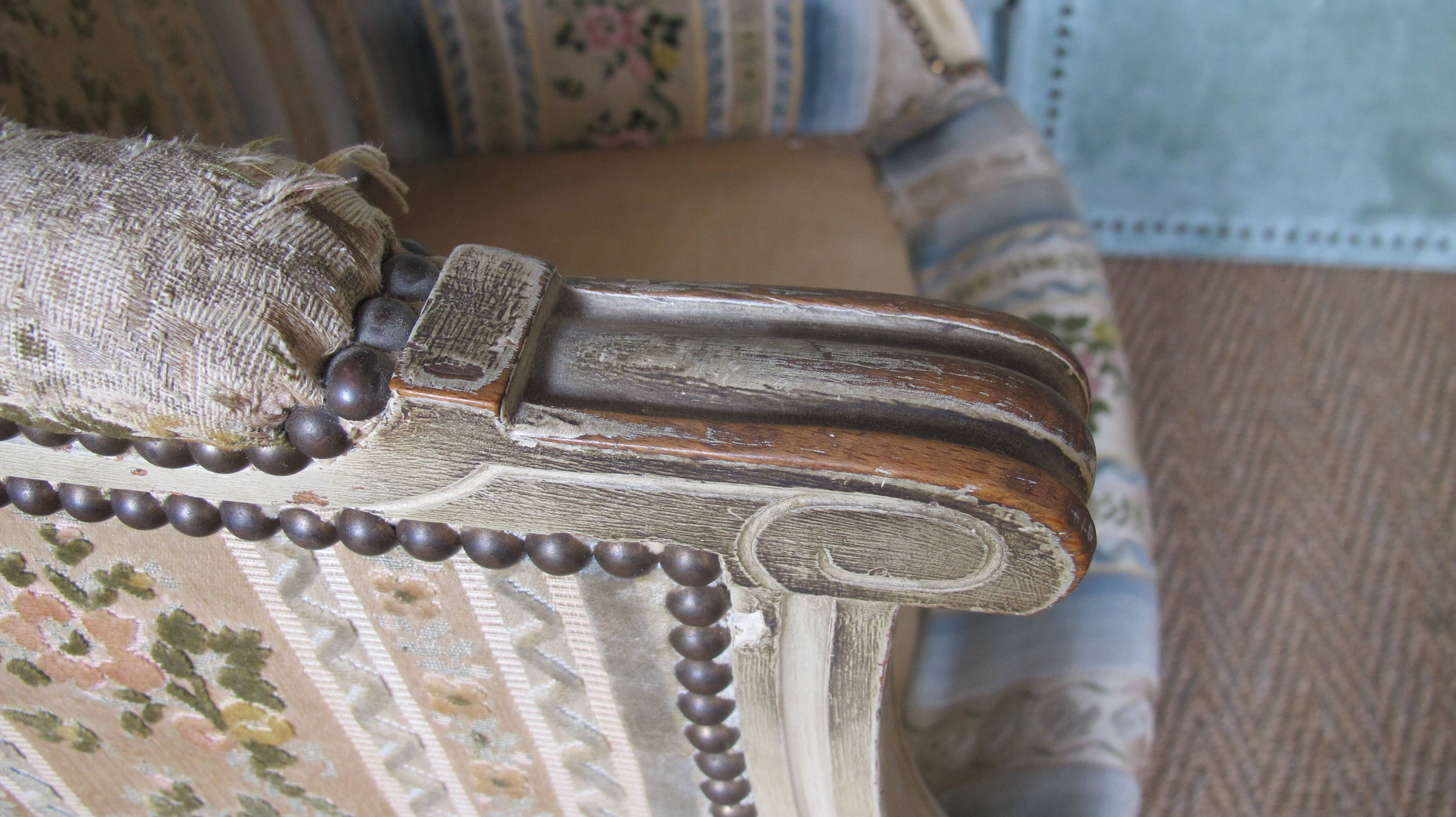 Louis XVI Shepherdess, 19th century copy, upholstered, beautiful antique chiseled