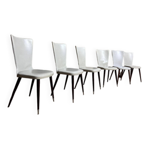Serie de 6 chaises Baumann - simili cuir