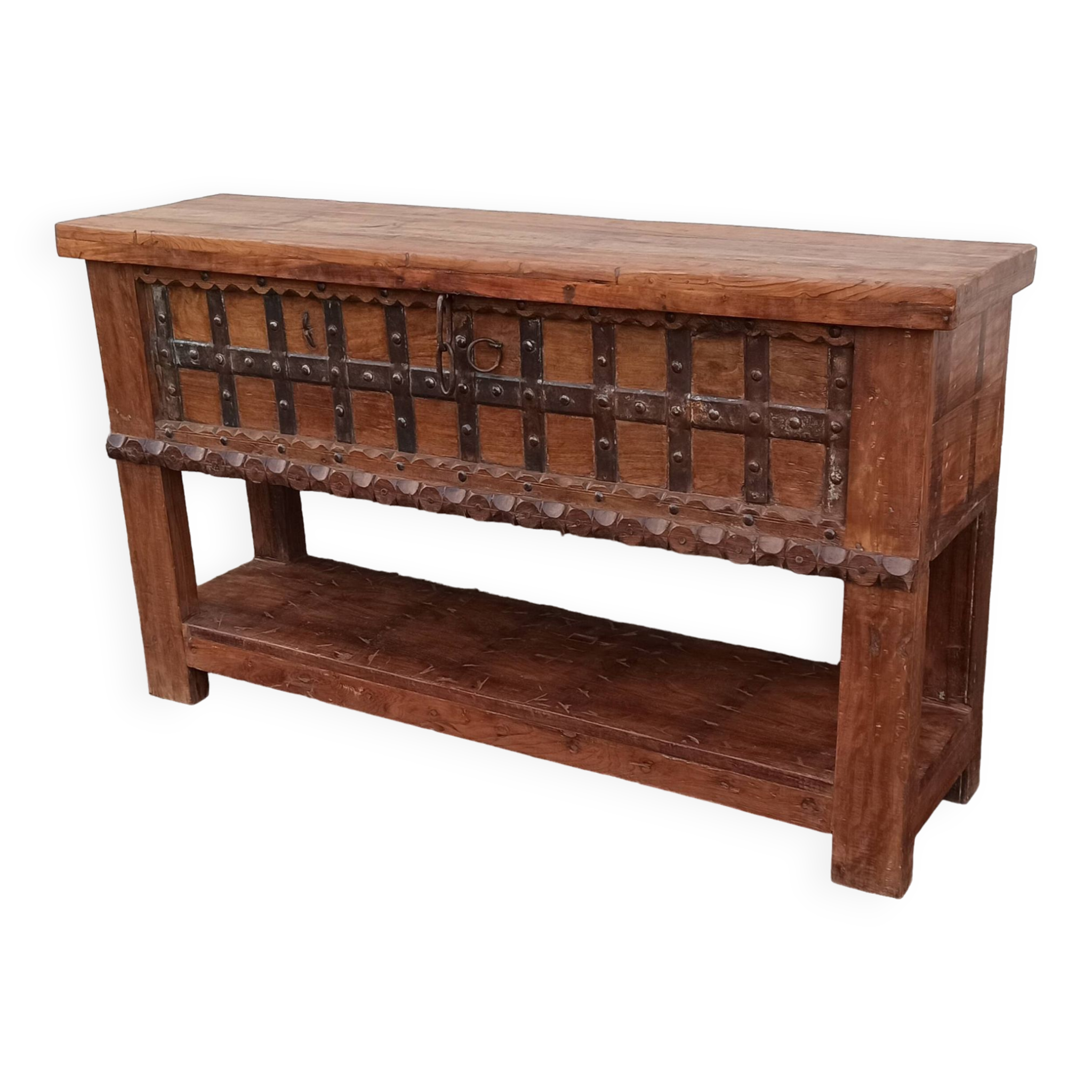 Console coffre en bois