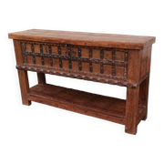 Console coffre en bois