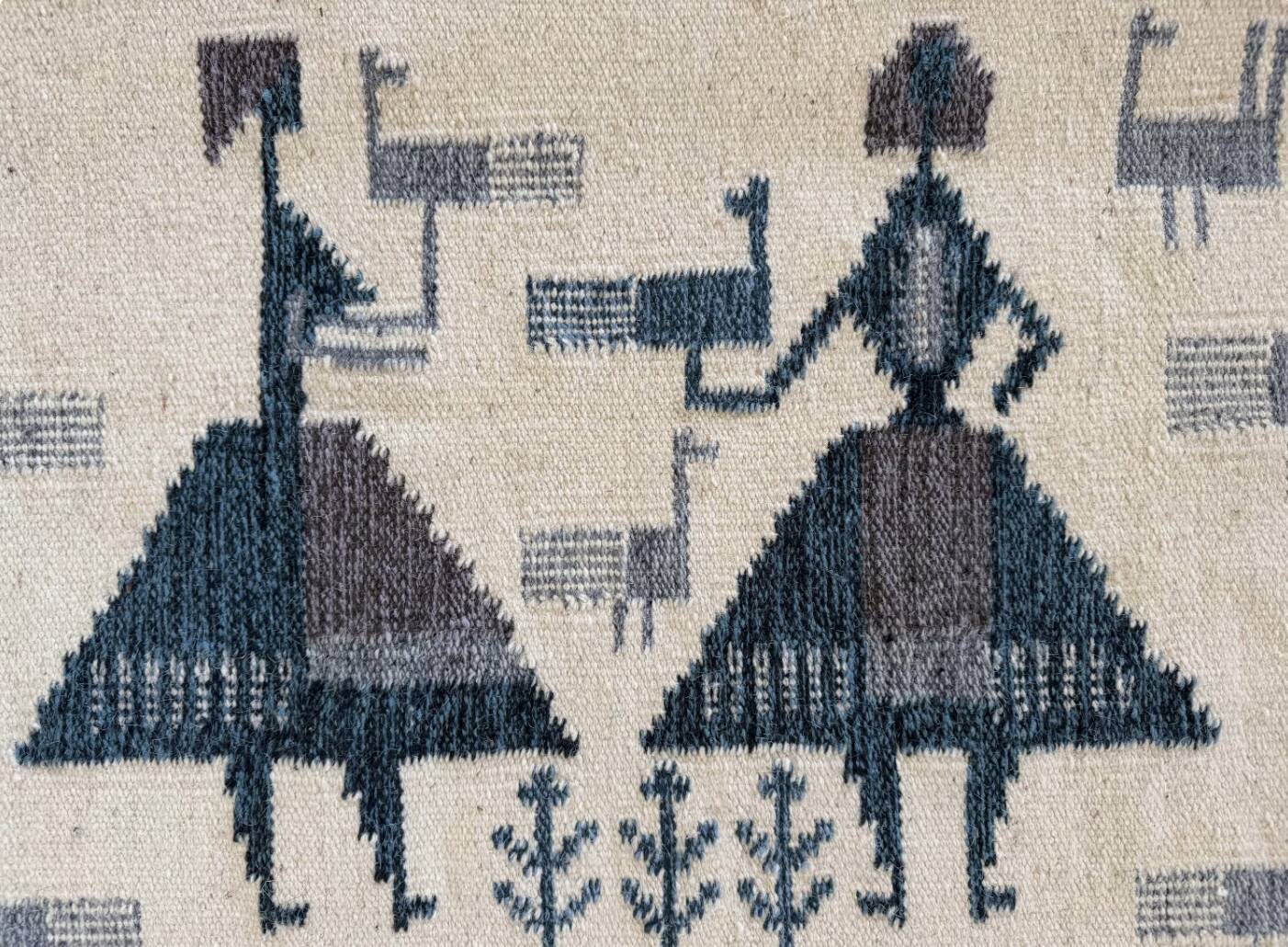 Vintage Gobelin /Tapestry/Kelim, swedish, wool hanging, handmade, 1960s