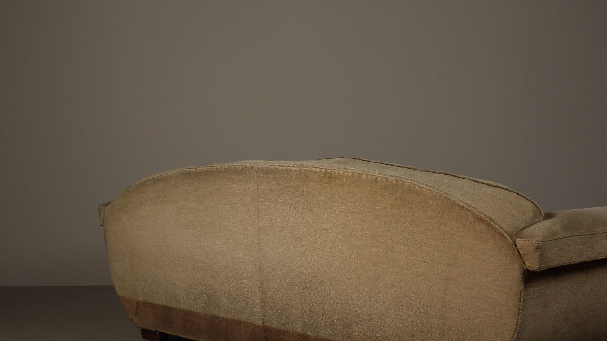 Art Deco three-seat sofa in original velvet, Belgium circa 1930