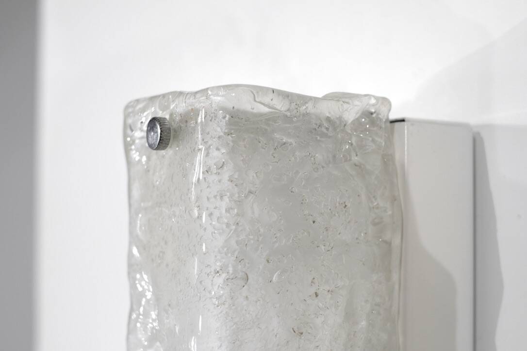 Large pair of Murano glass wall sconces, Italy 1970s. Vintage