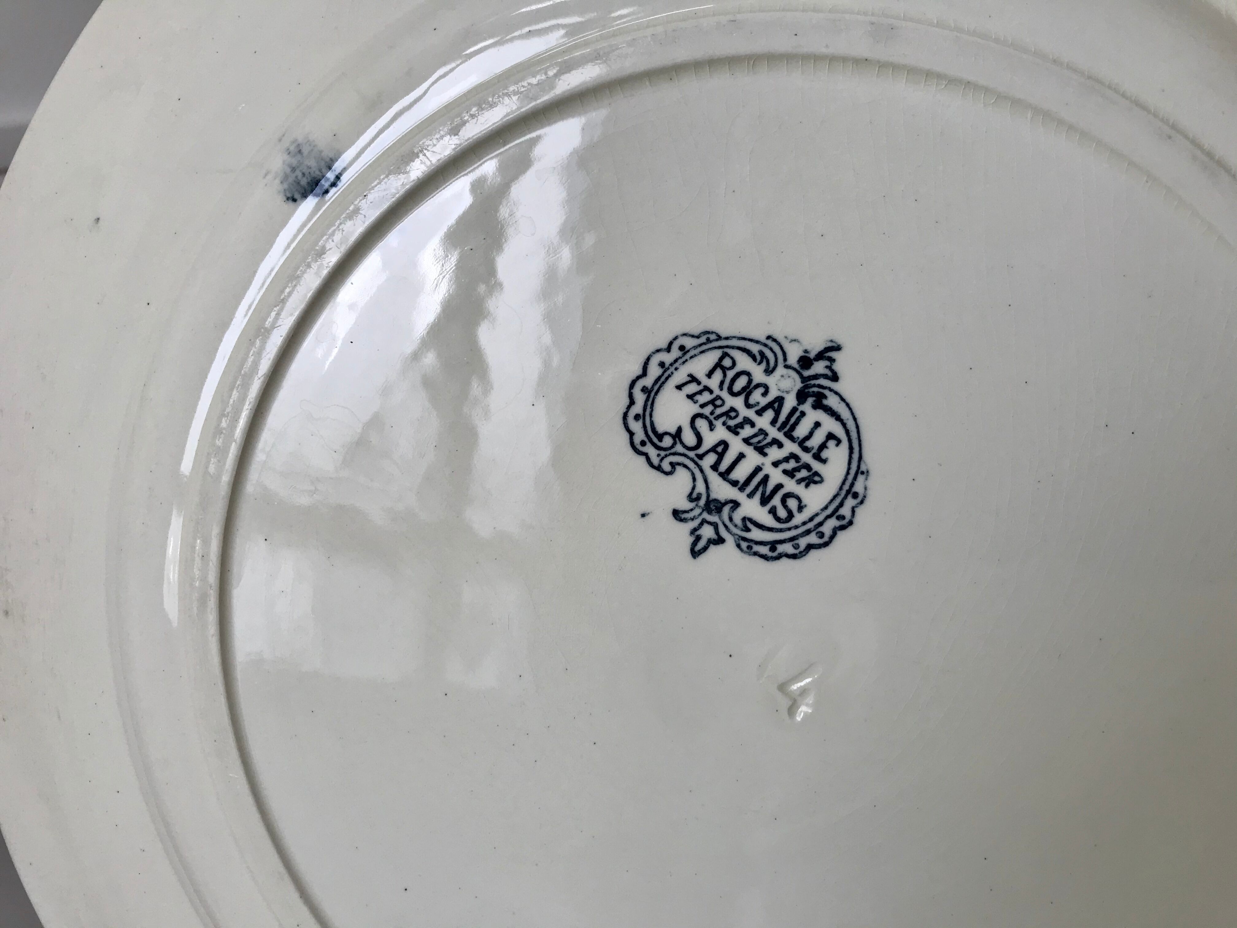 Round plate Iron Earth Salins model "Rocailles" late nineteenth