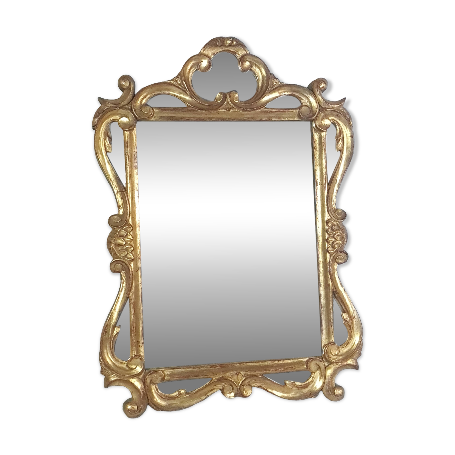 Antique mirror with carved wooden frame and original gilding, 53x37 cm, SD207.