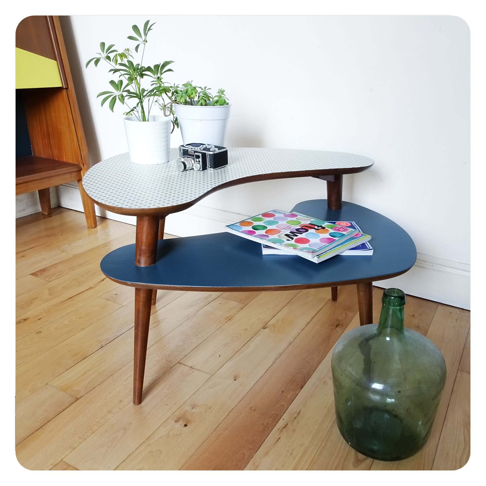 Table basse haricot vintage