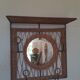 Rattan wall-mounted coat rack with mirror