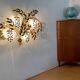 Hollywood Regency palm leaf wall lamp by Hans Kögl