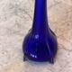 Vase sculpturale vintage en verre bleu cobalt