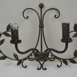 pair of grey patinated iron wall sconces