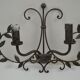 pair of grey patinated iron wall sconces