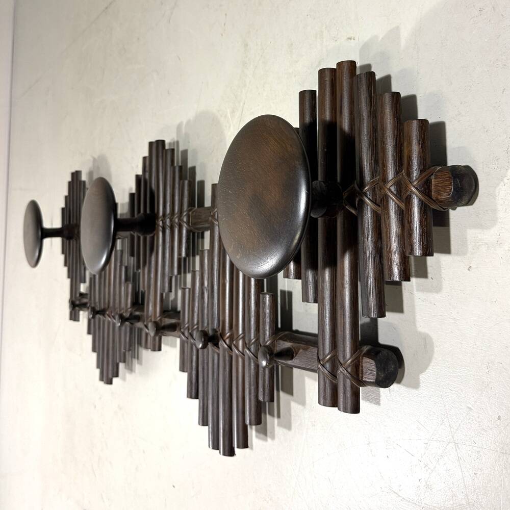 Rattan wall coat rack 1970’s