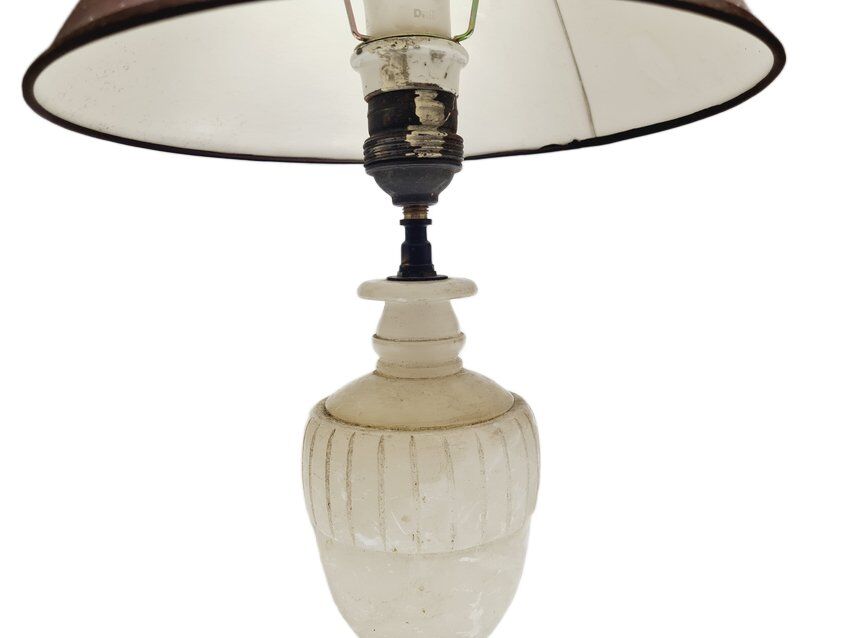 Art Deco alabaster bedside lamp, Belgium, 1950s