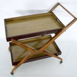 Mid-Century Wood and Formica Bar Cart, Italy 1950s.