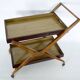 Chariot de bar en bois et formica du milieu du siècle, Italie, années 1950.