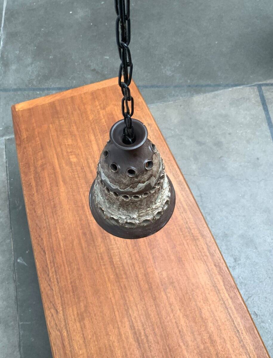 Brutalist ceramic pendant from the mid-century modern period by Judi Kunst.