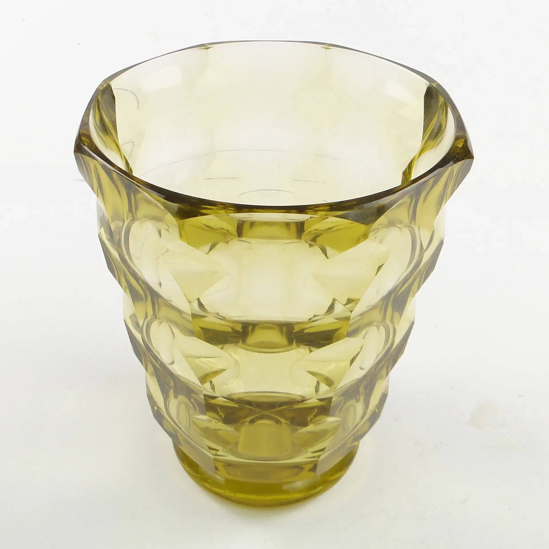 Vase, Art Deco, crystal, Moser, Czechoslovakia, 1930s