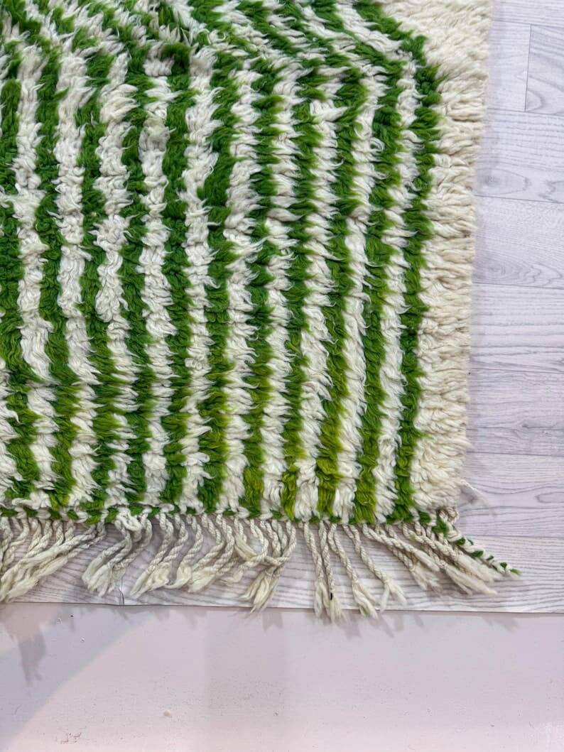 Handmade green Beni Ouraine rug