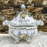 Hand-decorated earthenware soup tureen, Lallier Pottery