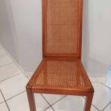 Set of 6 cane chairs, vintage Italian design, 1970s