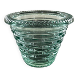 Woven relief glass planter