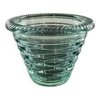 Woven relief glass planter