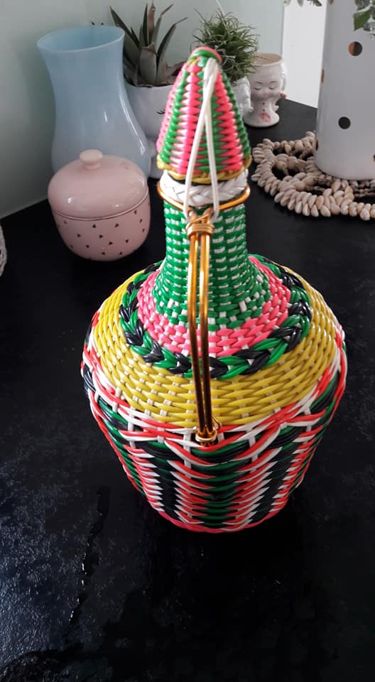 Vintage scoubidou bottle