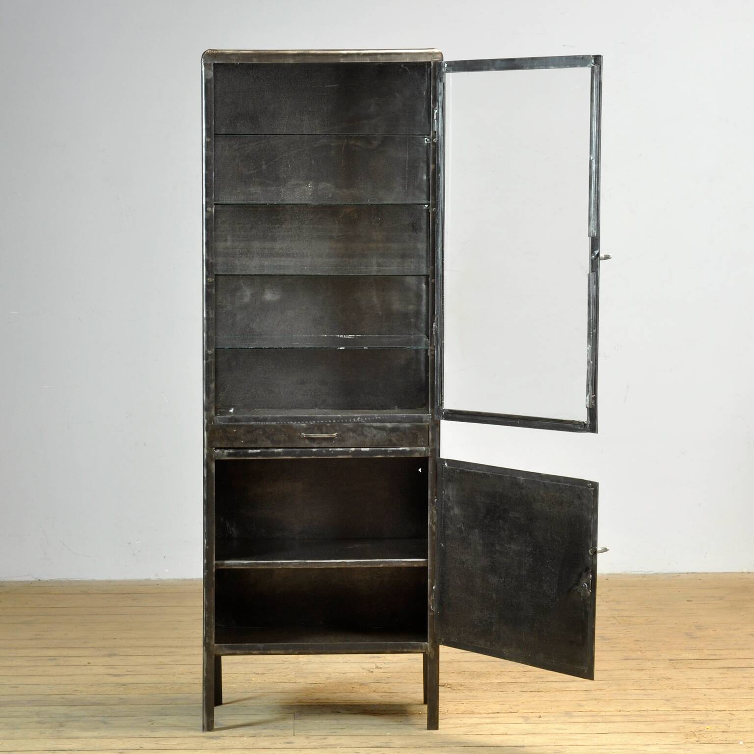 Polished iron medicine cabinet, 1950s
