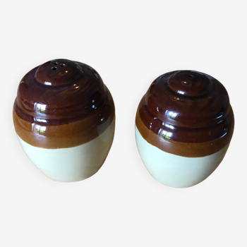 Stoneware salt and pepper shakers