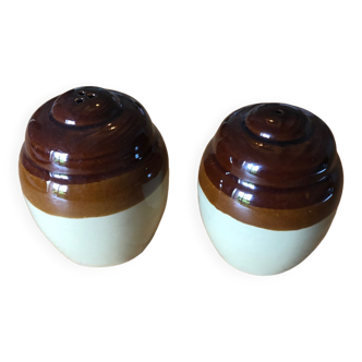 Stoneware salt and pepper shakers