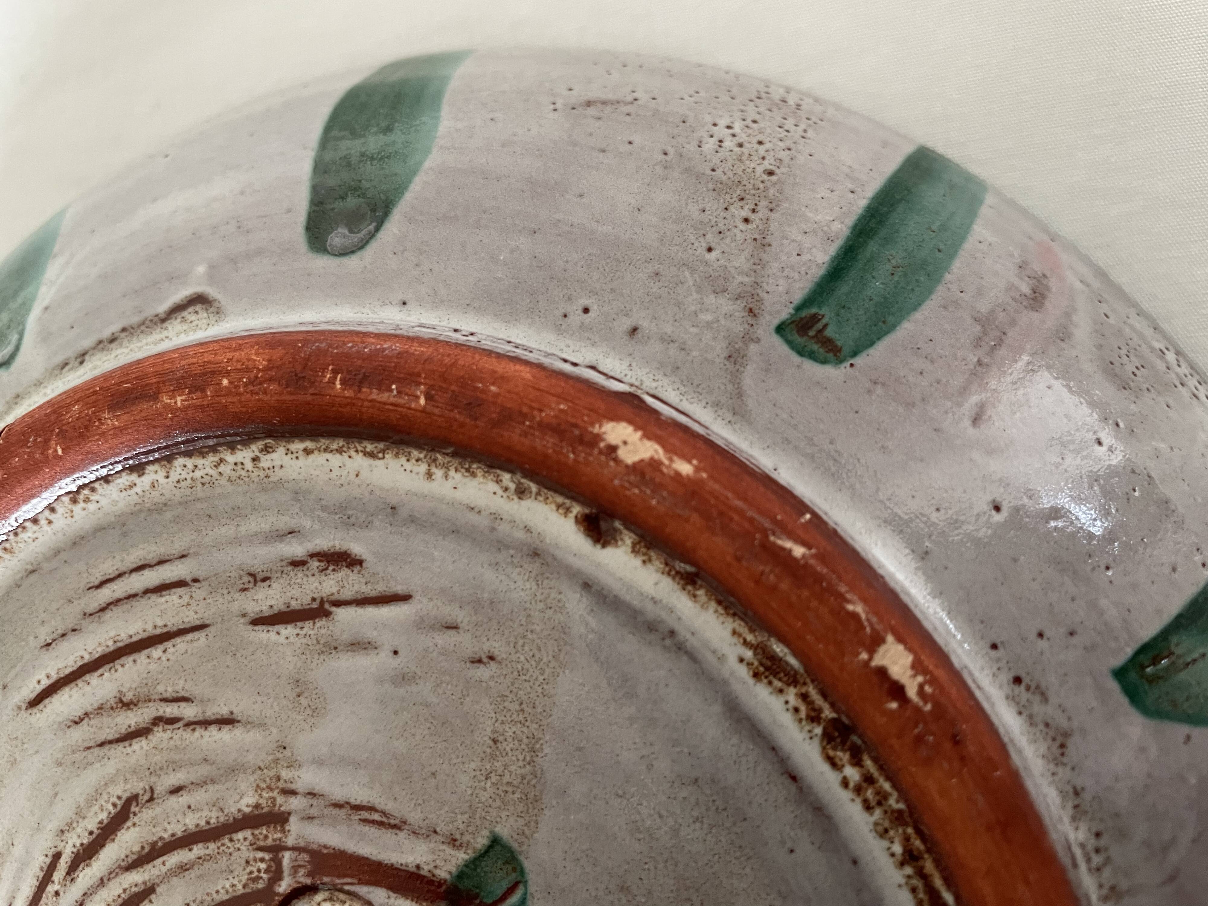 Vallauris deep plate with thistles