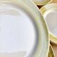 8 vintage yellow dessert plates