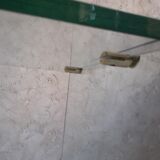 Glass and brass coffee table