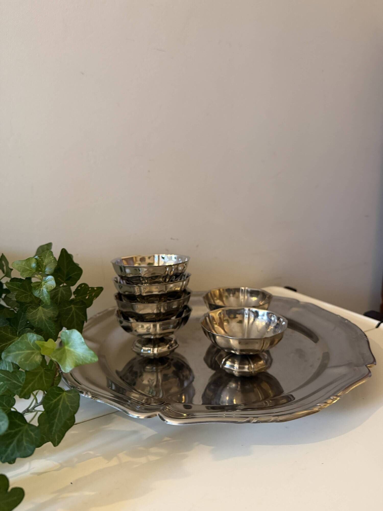 Set van 6 chrome coupes met schaal