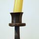 Brutalist wrought iron candle holder beaten