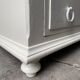 Vintage Parisian wardrobe, pale yellow lacquer, one door, three shelves, one drawer