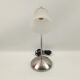 Lampe à poser pied métal chromé et abat-jour en verre blanc 37 cm
