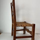 Wood and straw children's chair