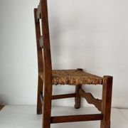 Wood and straw children's chair