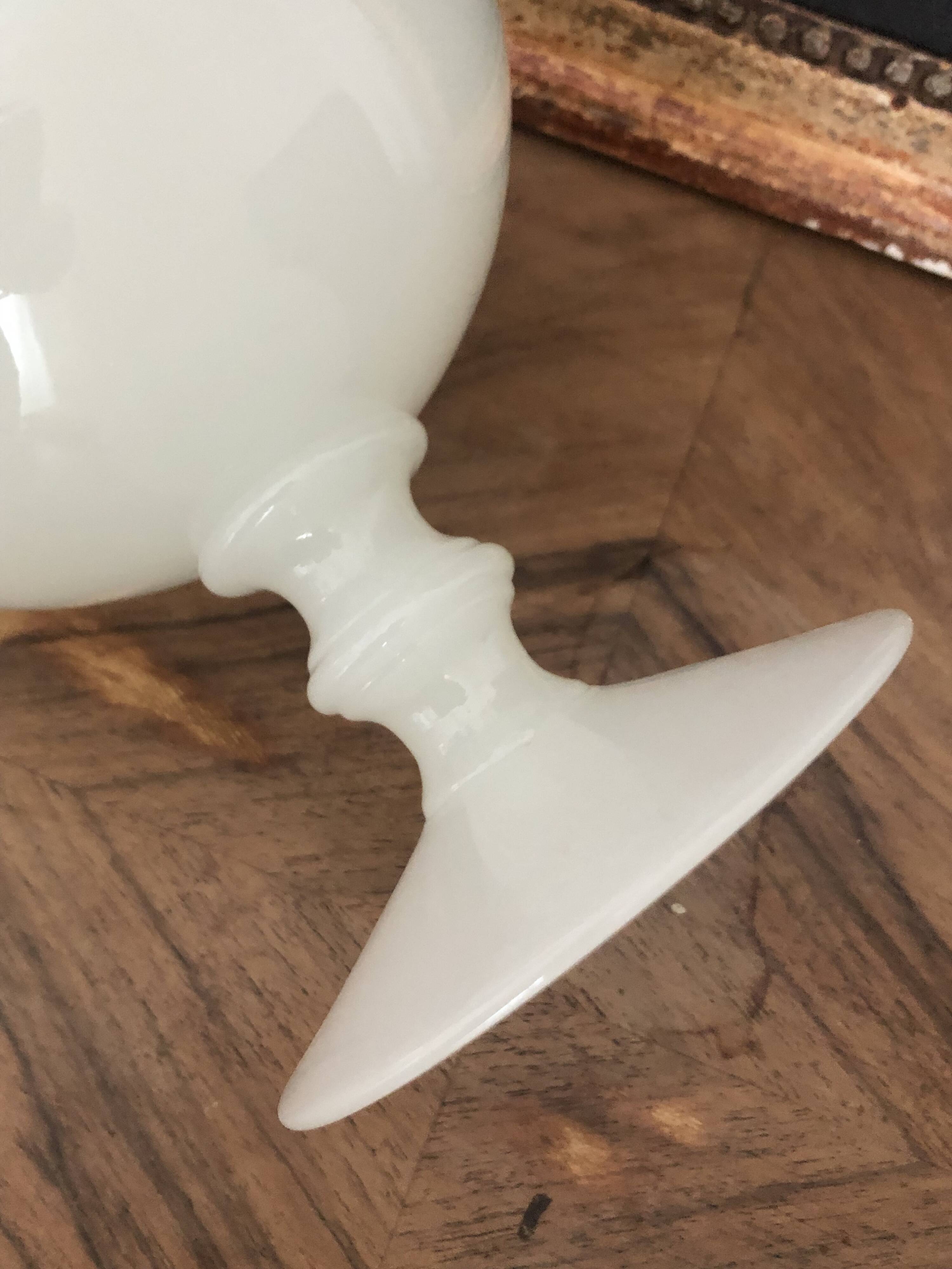 white opaline vase
