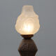 Art Nouveau floorlamp in hammered copper with frosted glass hood, Belgium
