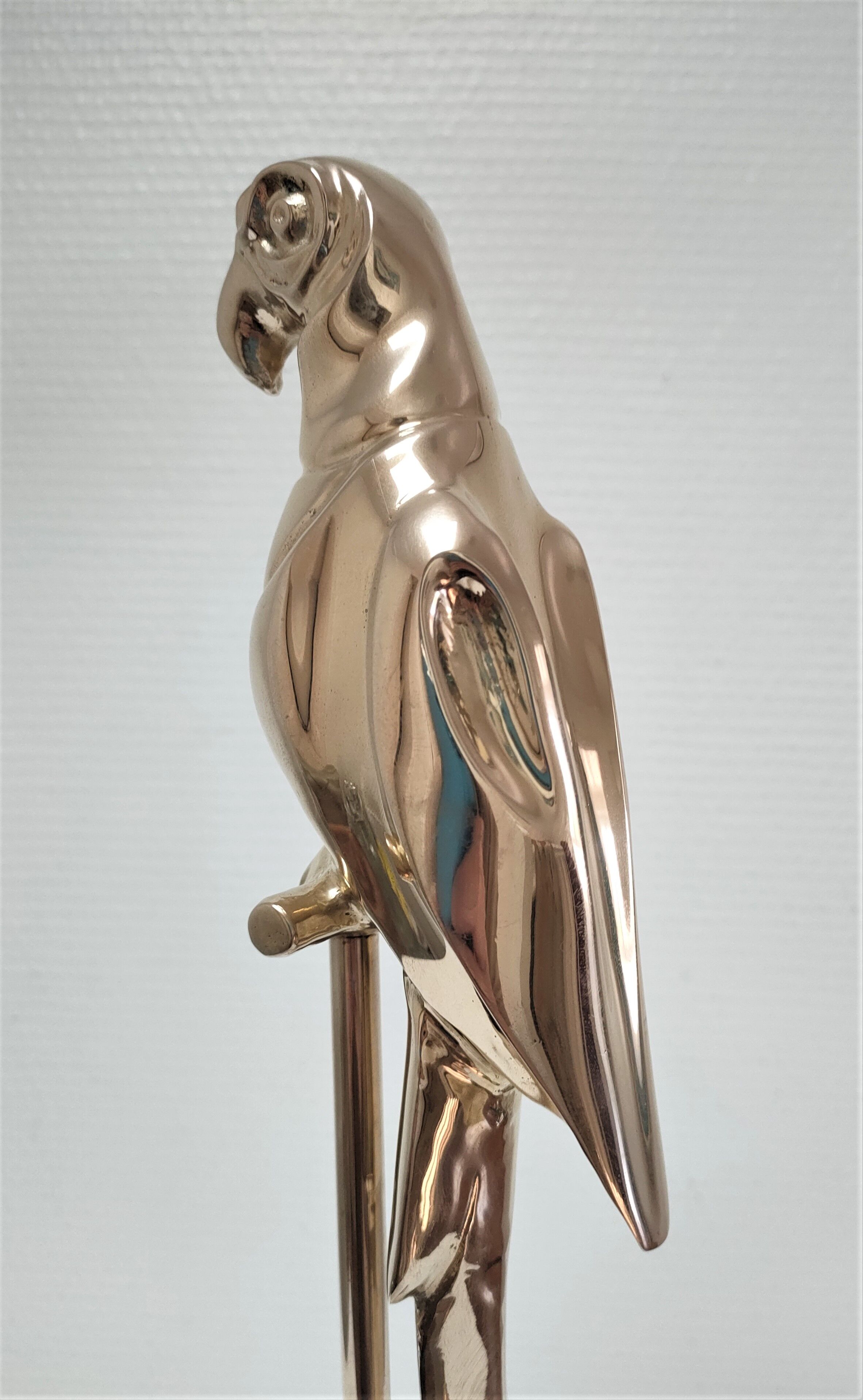 Solid brass parrot perch H. 45 cm 80s