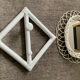 Rattan entrance set with mirror and 2 coat hooks.