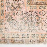 7x10 Pale Orange Floral Vintage Rug, 204x296Cm