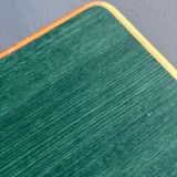 Rectangular coffee table in wood and dark green melamine