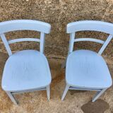 Paire de chaises en bois troquet