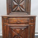 Armoire deux corps haut en retrait style Louis XIII